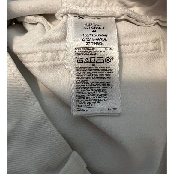Gap Denim Ankle Flare Jeans Women's Size 4t White Distressed Denim High Waist - Picture 11 of 15